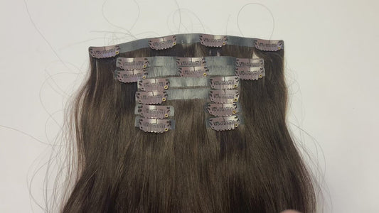 18" Mocha Clip-In Hair Extensions