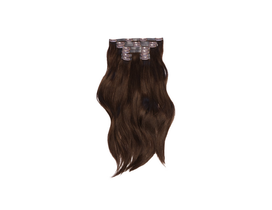 18" Mocha Clip-In Hair Extensions