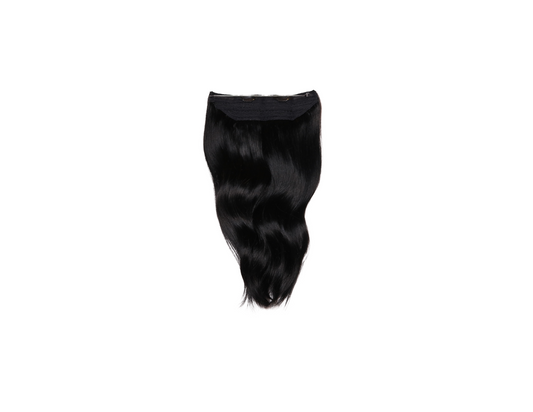 18" Natural Black Halo Hair Extensions