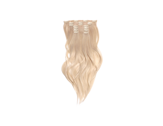 18" Platinum Blonde Clip-In Hair Extensions