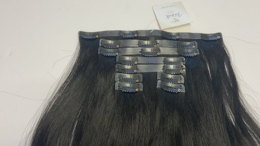 18" Natural Black Clip-In Hair Extensions